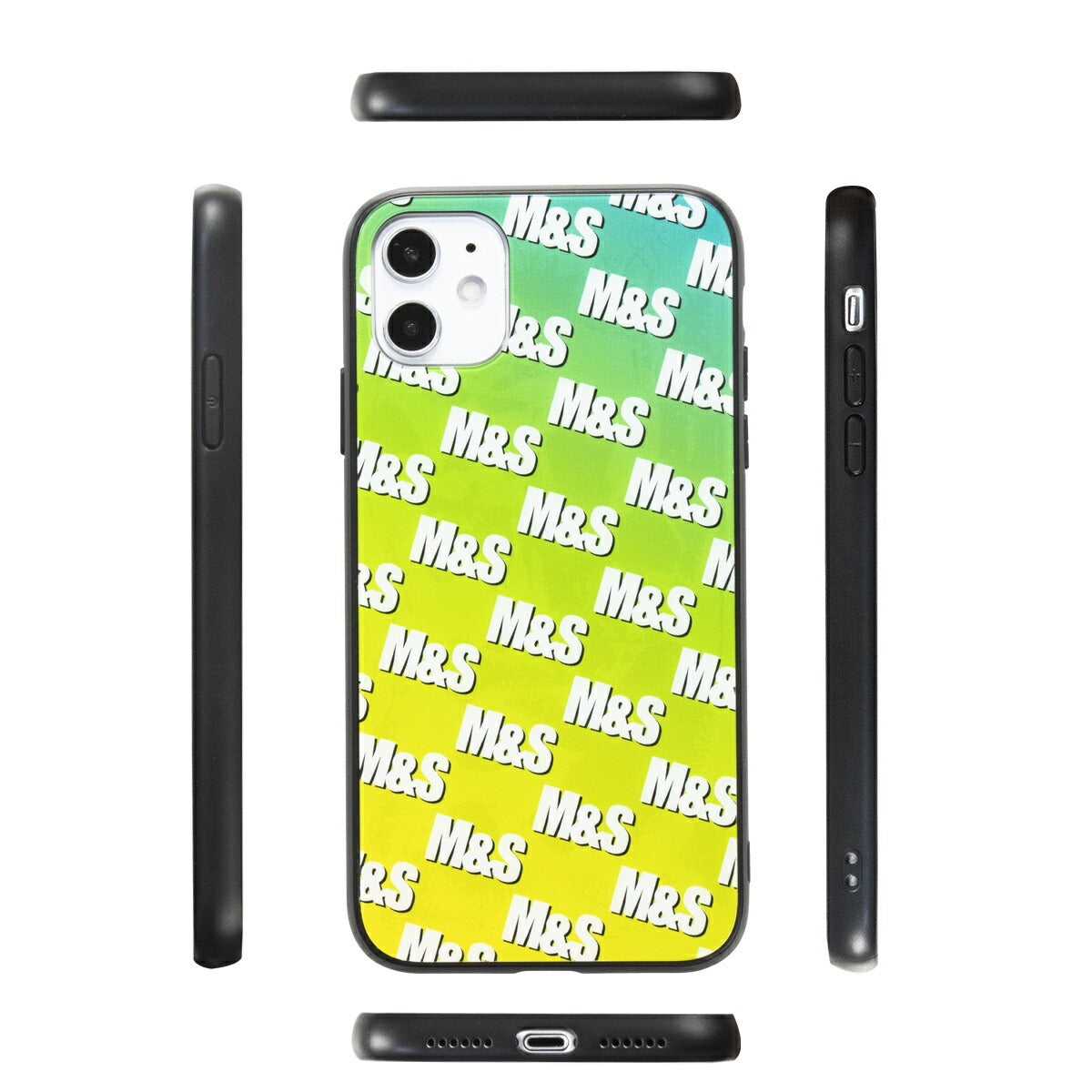 iPhone オーダーメイド モノグラム 背面9Hガラスケース - 9
