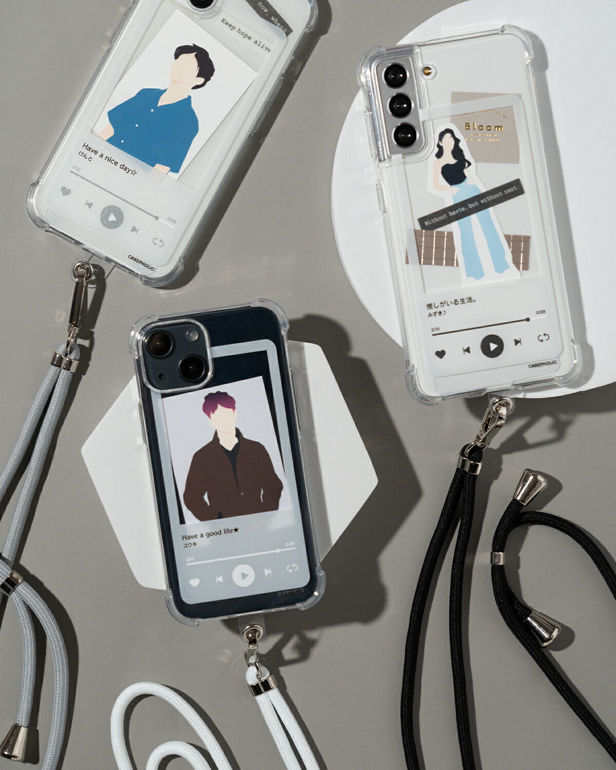 iPhone スマホショルダー ケース ミュージックプレーヤー風フレーム - 5