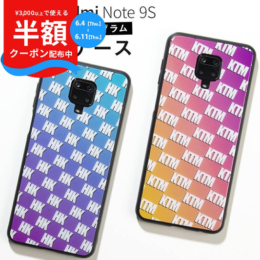 Redmi Note 9S スマホケース オーダーメイド モノグラム 背面9Hガラス