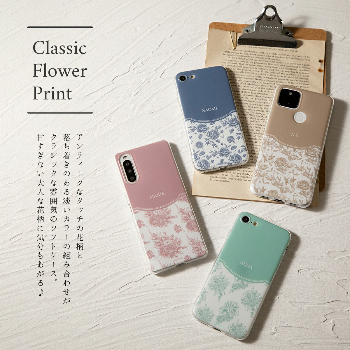 OPPO クラシックフラワー ソフトケース - 2