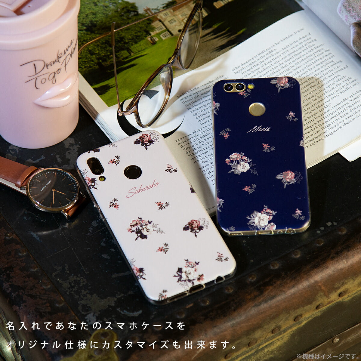 OPPO 名入れ対応 エレガントローズ カスタムケース - 4
