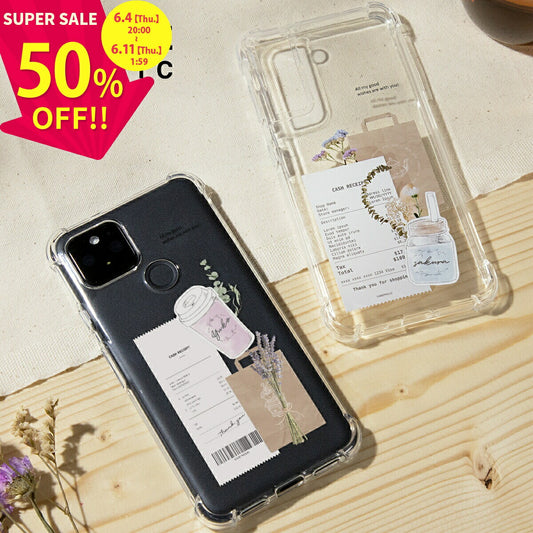 Google Pixel 名入れ対応 カフェコラージュ柄 スマホケース