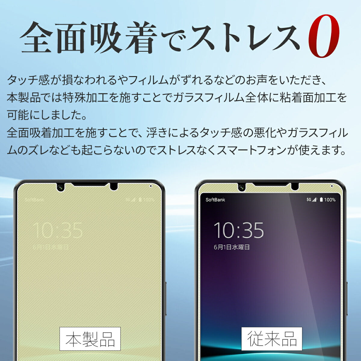 Xperia 1 IV ガラスフィルム SO-51C SOG06 強化ガラス保護フィルム - 5