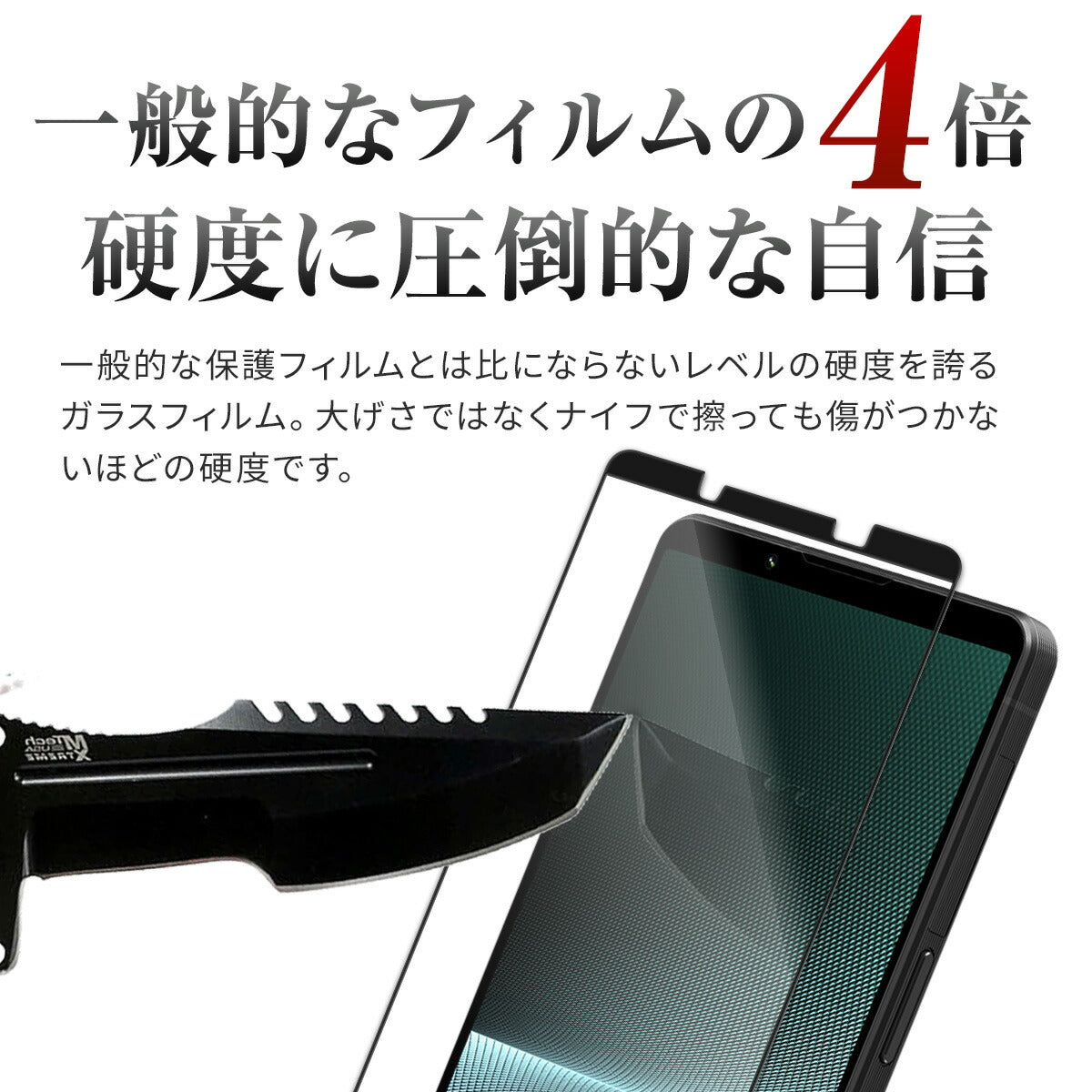 Xperia 1 V 強化ガラス保護フィルム 9H - 4
