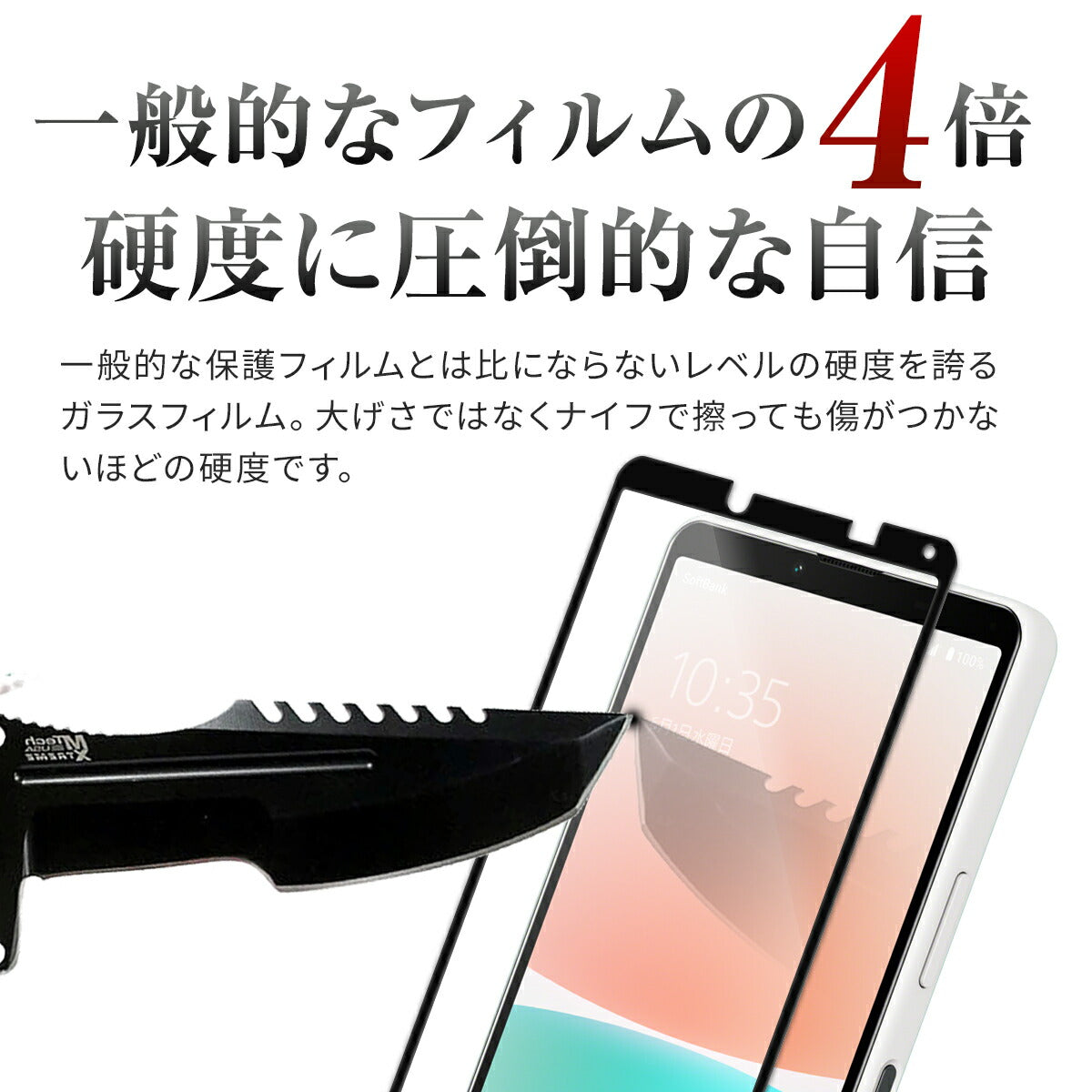 Xperia 10 IV ガラスフィルム 強化ガラス保護フィルム 9H - 4