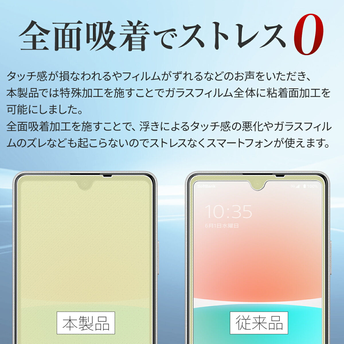 Xperia Ace III ガラスフィルム 9H 強化ガラス保護 - 5