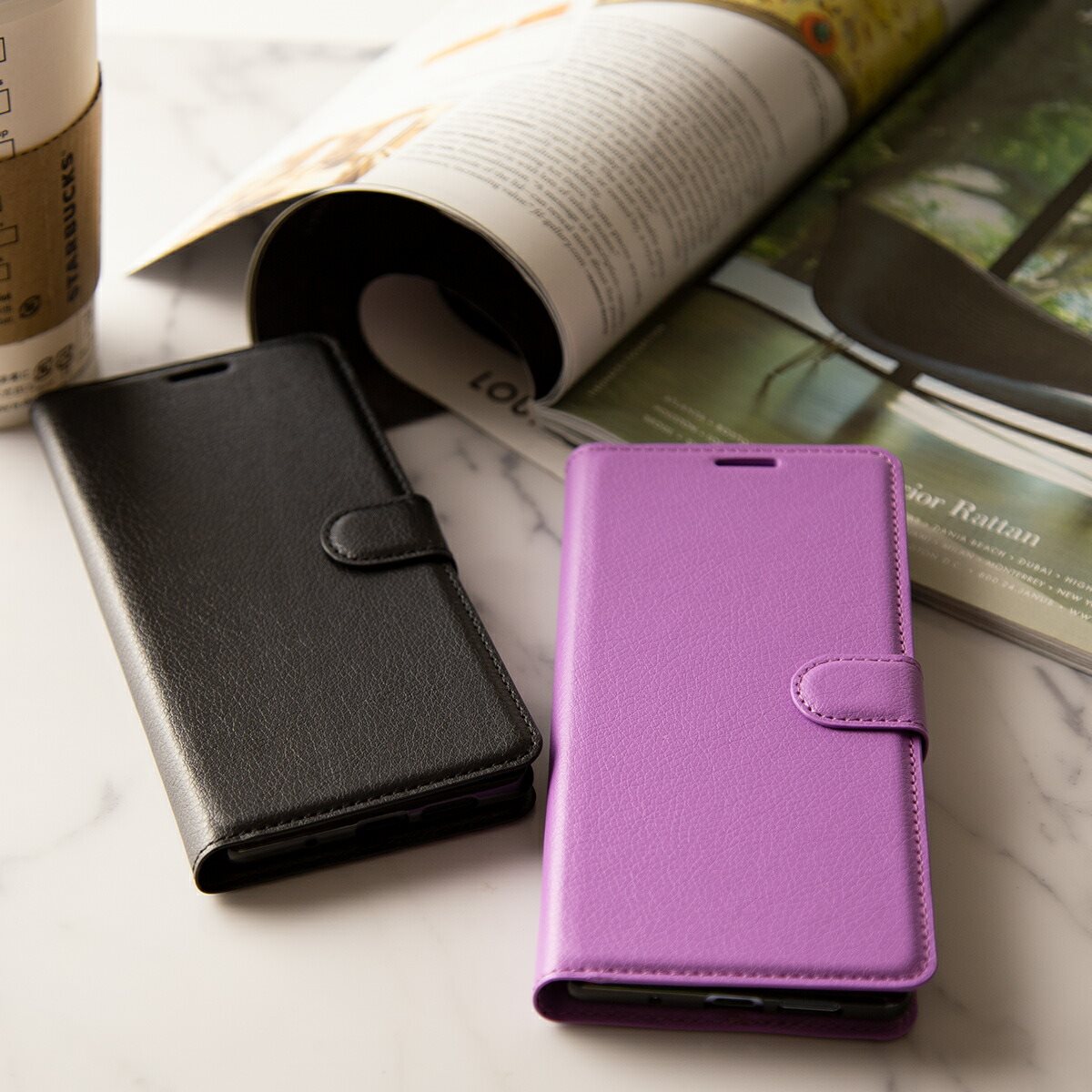 Xperia 1 レザー手帳型スマホケース - 2