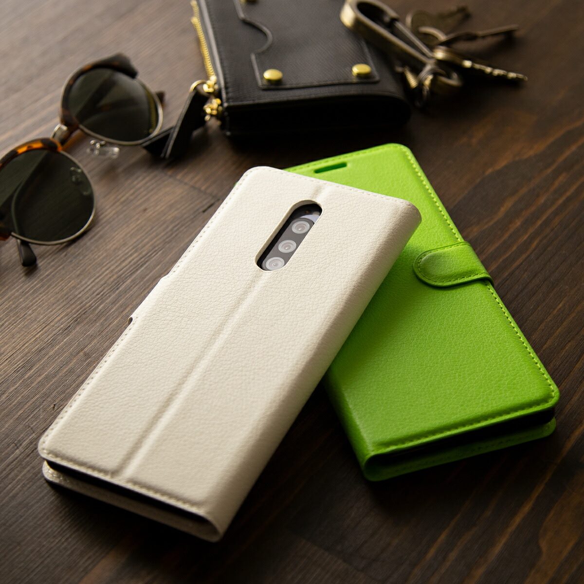 Xperia 1 レザー手帳型スマホケース - 3