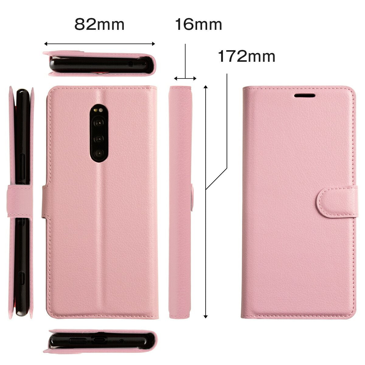 Xperia 1 レザー手帳型スマホケース - 9