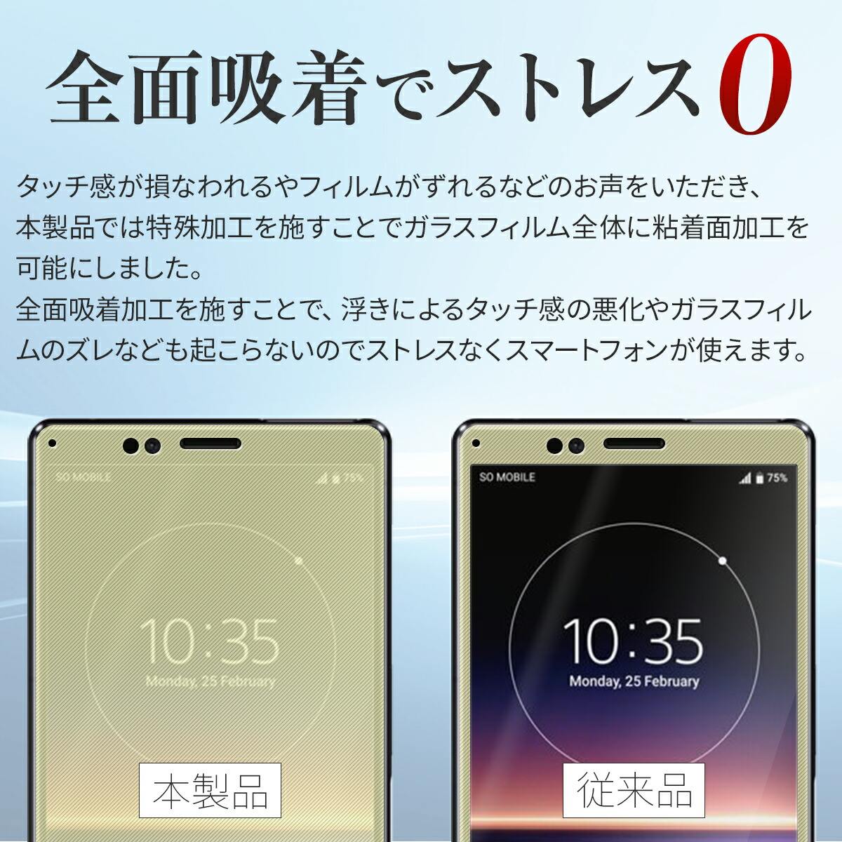 Xperia 1 ガラスフィルム SO-03L SOV40 802SO 強化ガラス保護フィルム - 3