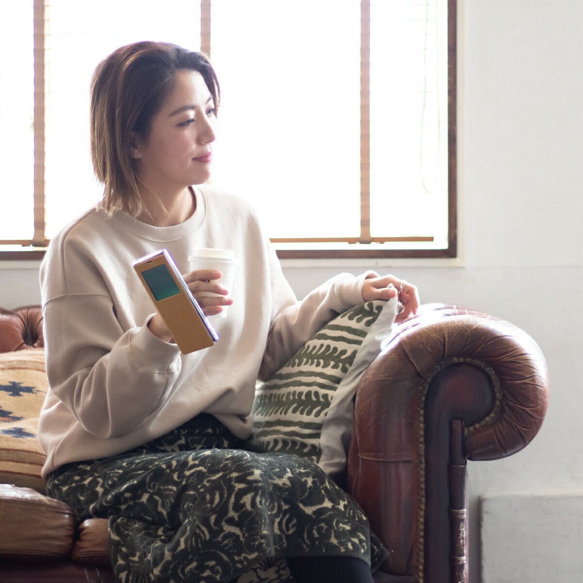 Xperia 1 リング付き窓開き手帳型スマホケース - 2