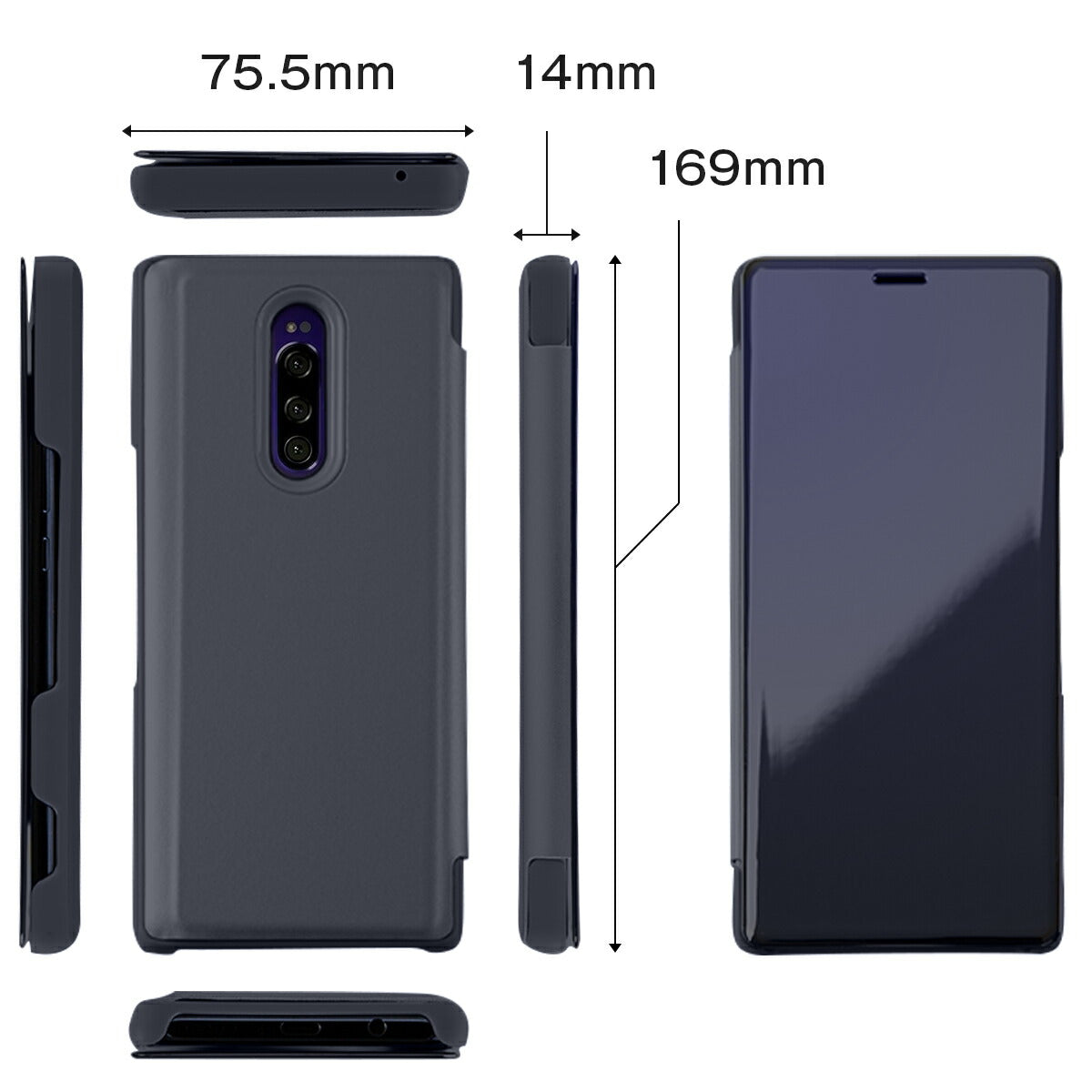 Xperia 1 半透明手帳型スマホケース - 8