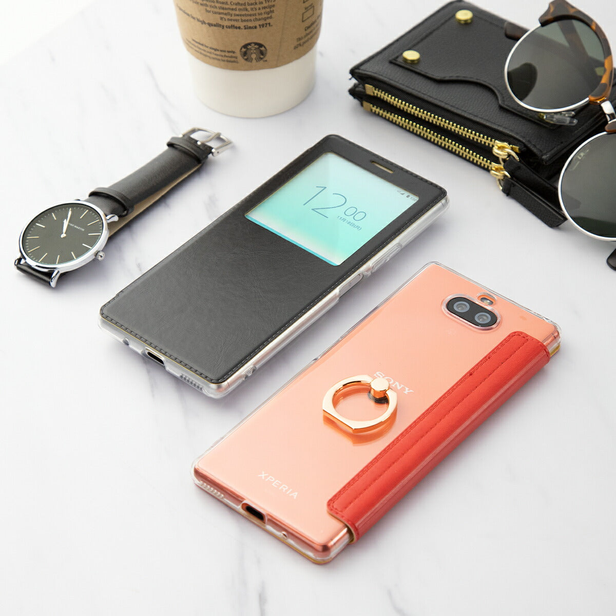 Xperia 8 Xperia 8 lite 手帳型スマホケース リング付き - 2