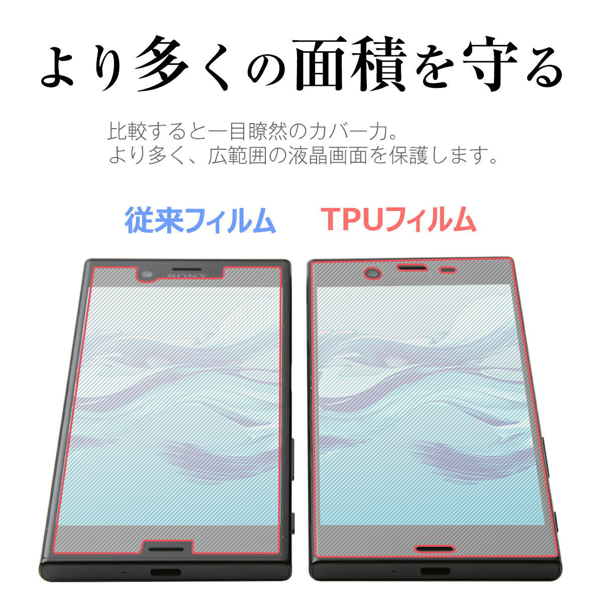 Xperia XZ/XZs 全面吸着 TPU液晶保護フィルム - 3