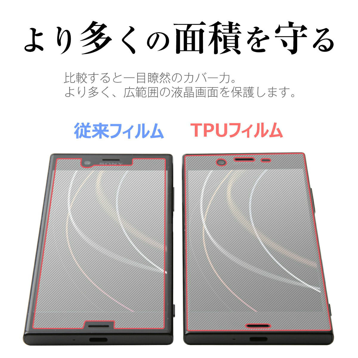 Xperia XZ1 フィルム SO-01K SOV36 701SO 全面吸着 TPU液晶保護フィルム - 3