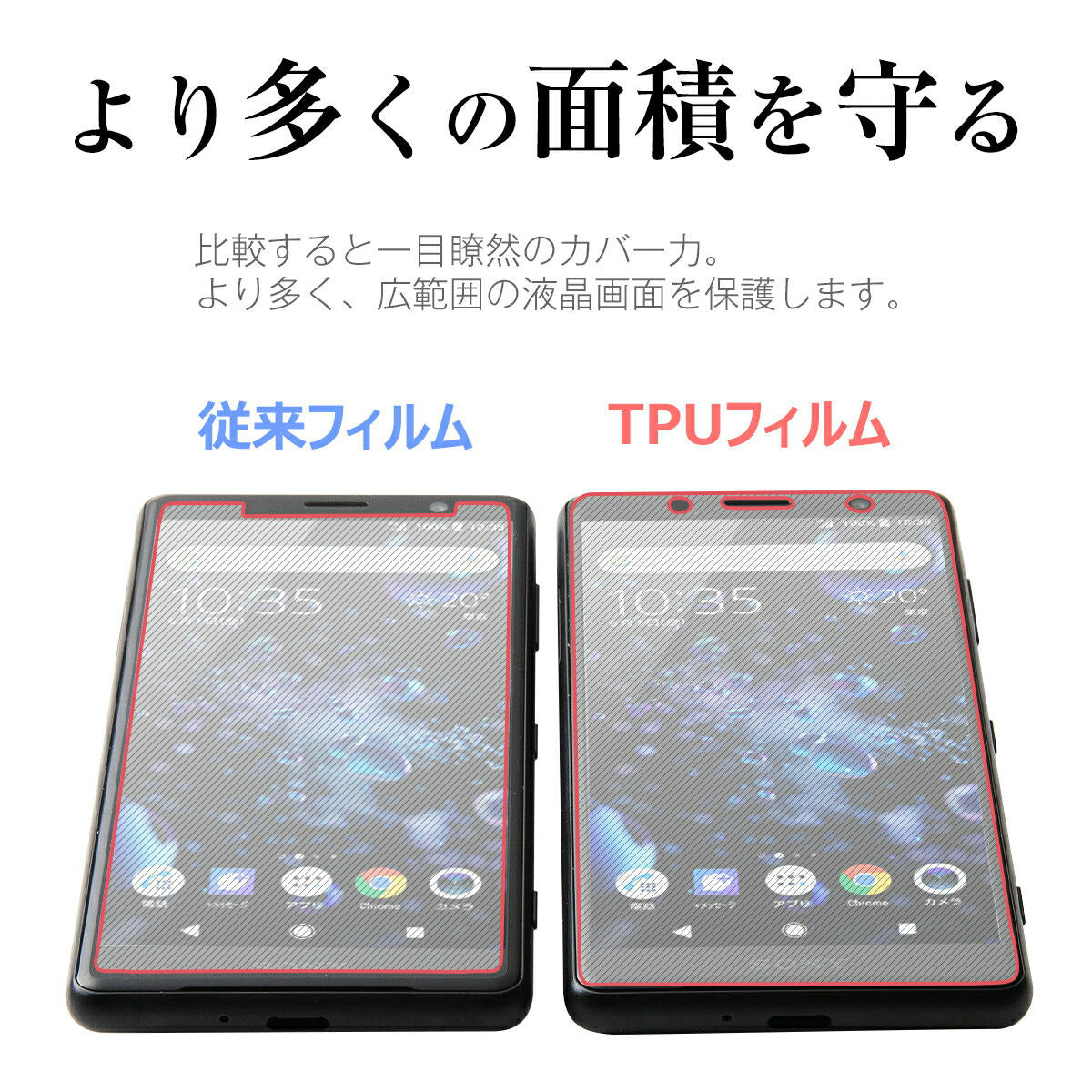 Xperia XZ2 Compact 全面吸着 TPU液晶保護フィルム - 3
